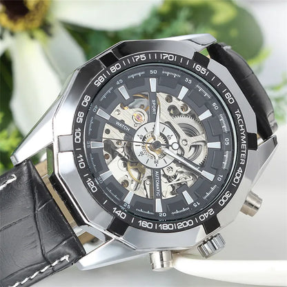 LANCARDO Skeleton Watch - Automatic Mechanical Sport Watch