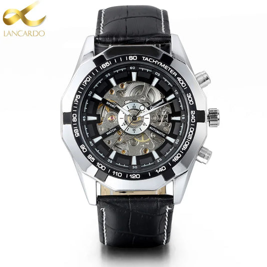 LANCARDO Skeleton Watch - Automatic Mechanical Sport Watch