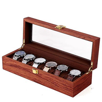 6/10/12 Slots Wooden Watch Display Case